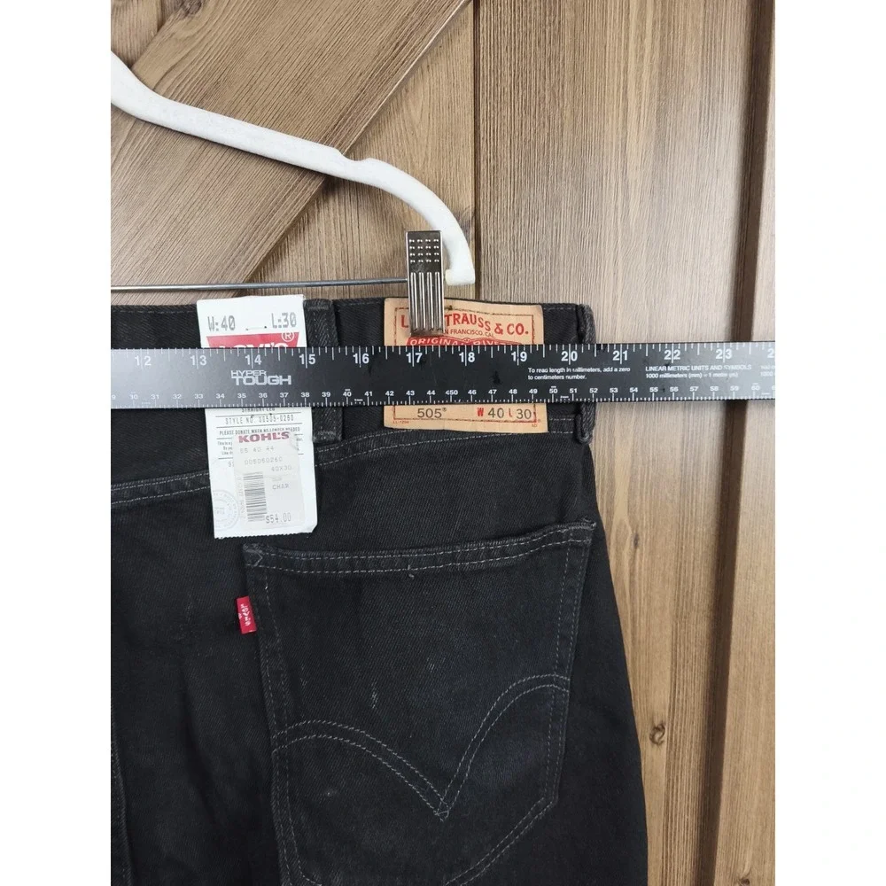 Levi's 505 Regular Fit Black Straight Leg Jeans Men's 40x30